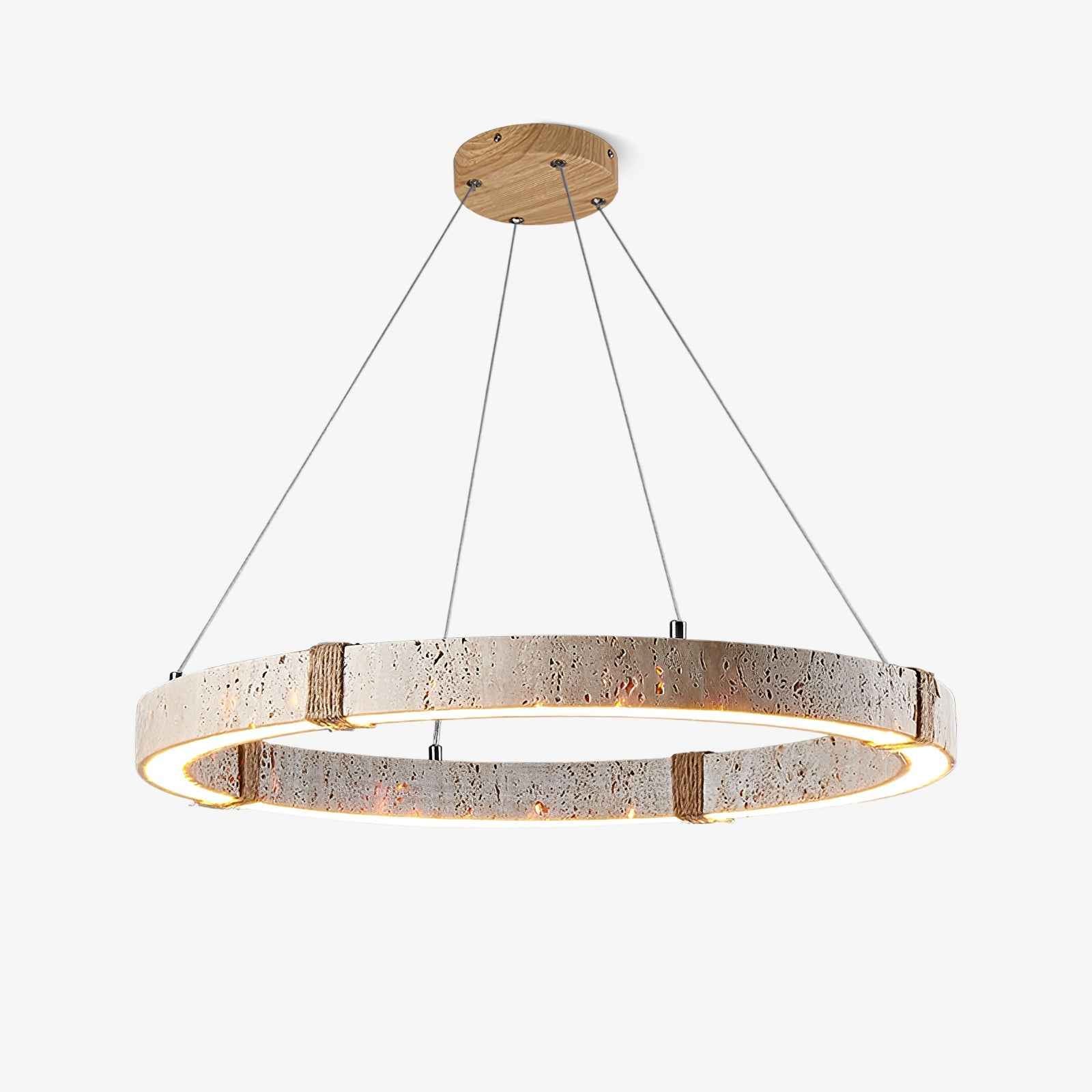 Lumae Suspension en Forme d’anneau en Pierre Travertin - Neutralighting