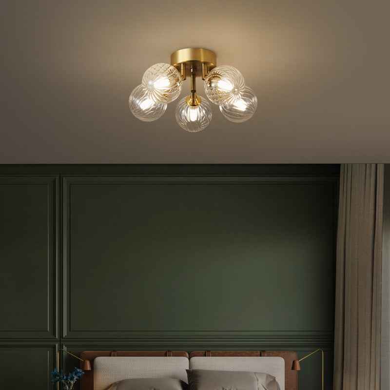 Plafonnier Valentina Verre Cuivre LED 9W