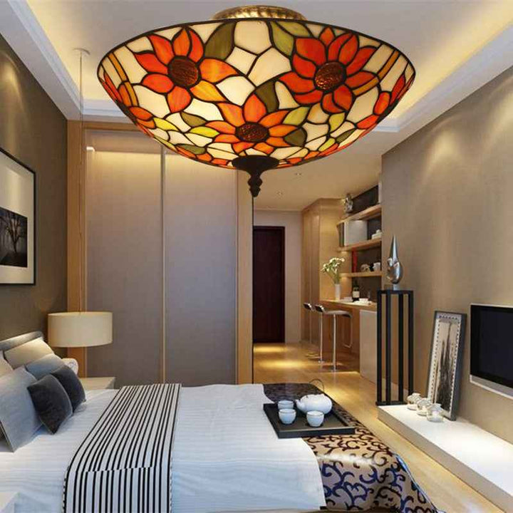 Plafonnier Tiffany Verre LED V8