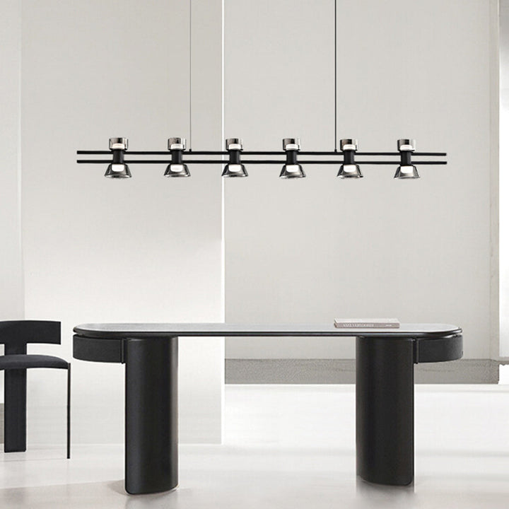 Arisha Suspension Linéaire Simple, Cuivre/Verre, Noir/Or, Salle de Bain/Chambre - Neutralighting