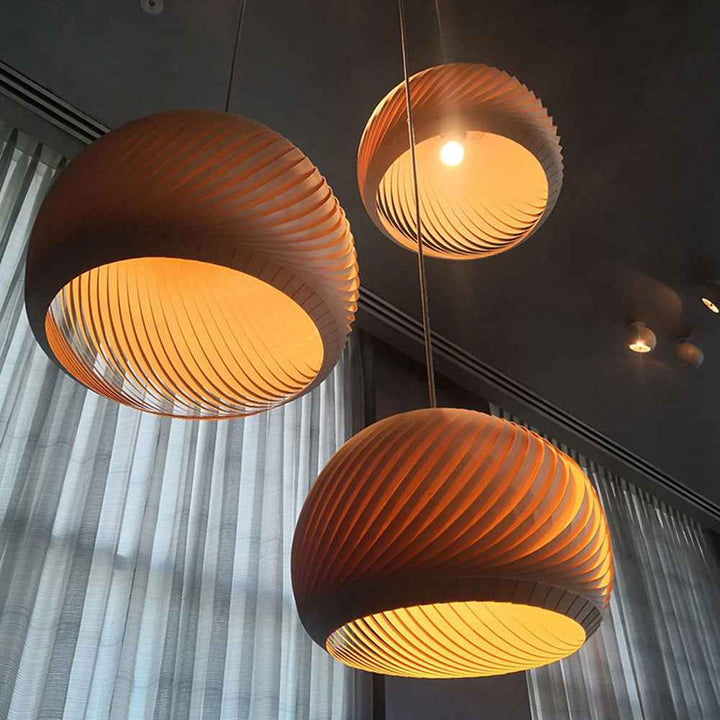 Muto Suspension Globe Naturel, Bois/Metal, Marron/Bois, Salon - Neutralighting
