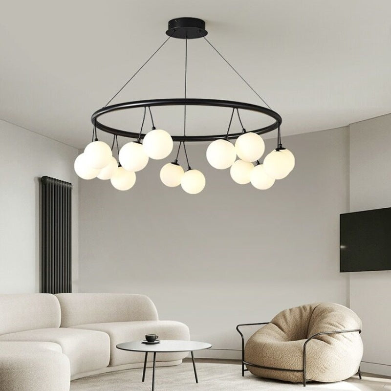 Valentina Nordique LED Lustre Noir Métal/Verre Salle À Manger/Chambre À Coucher - Neutralighting