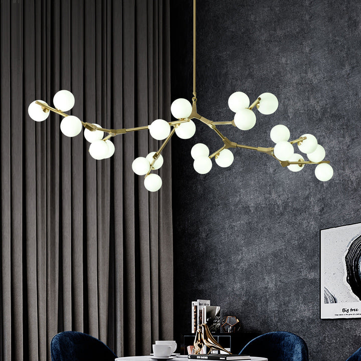 Valentina Moderne LED Lustre Or/Noir Verre Salon/Chambre À Coucher - Neutralighting