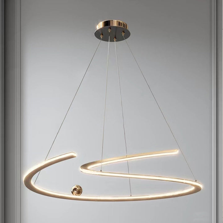 Arisha Suspension Linéaire Moderne, Métal/Acrylique, Doré, Salon/Salle à Manger - Neutralighting