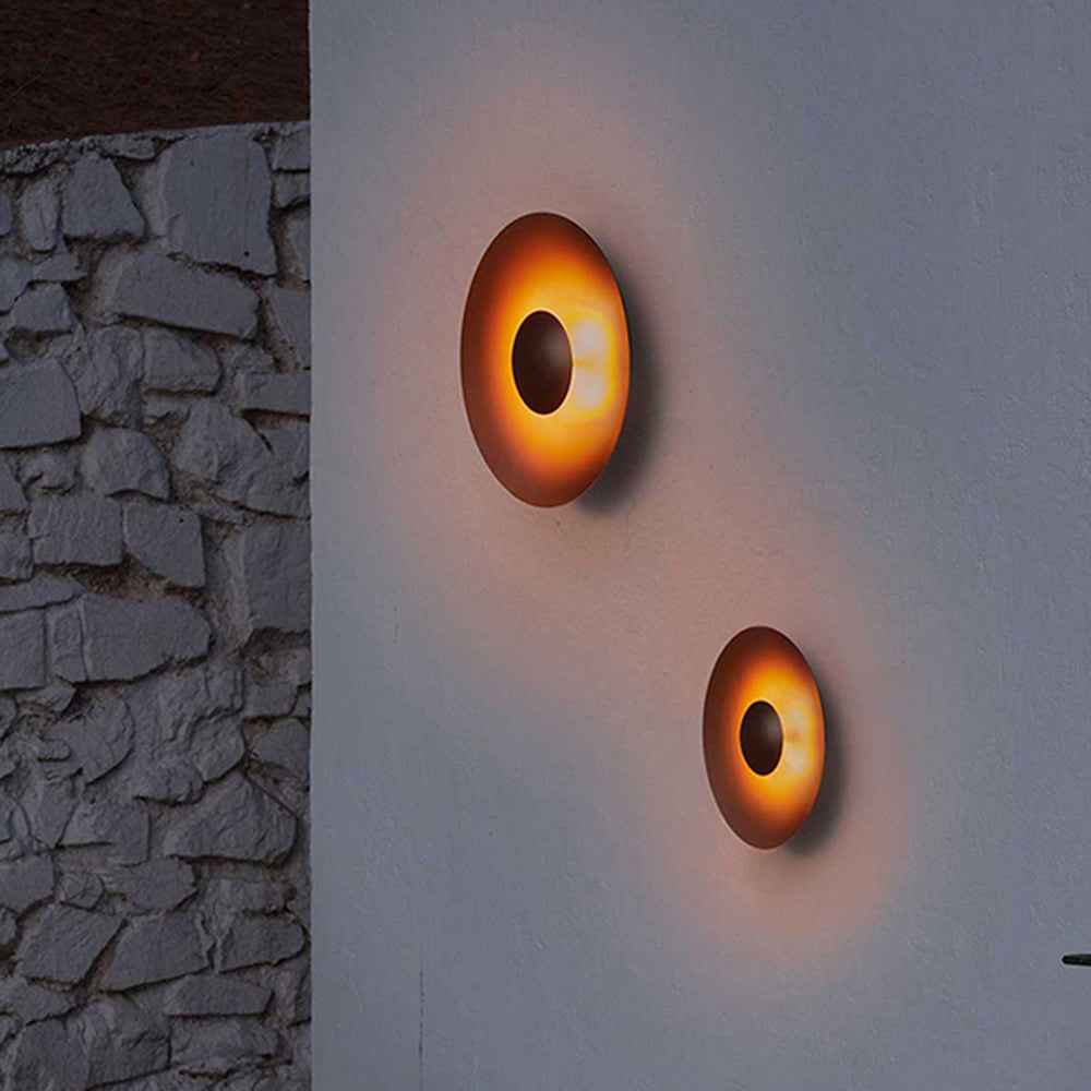 Ray Applique Murale Extérieur Ronde Design, Métal, Noir/Blanc, Extérieur - Neutralighting