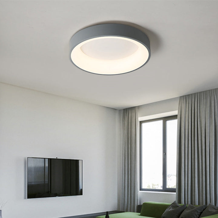 Arisha Plafonnier Bol Moderne, Métal/Acrylique, Blanc/Gris, Salon - Neutralighting