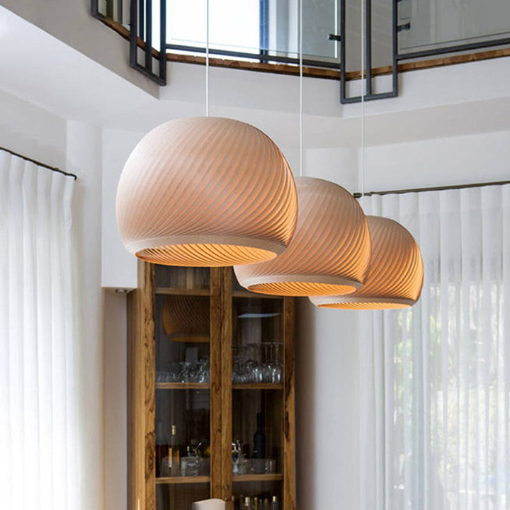 Muto Suspension Globe Naturel, Bois/Metal, Marron/Bois, Salon - Neutralighting