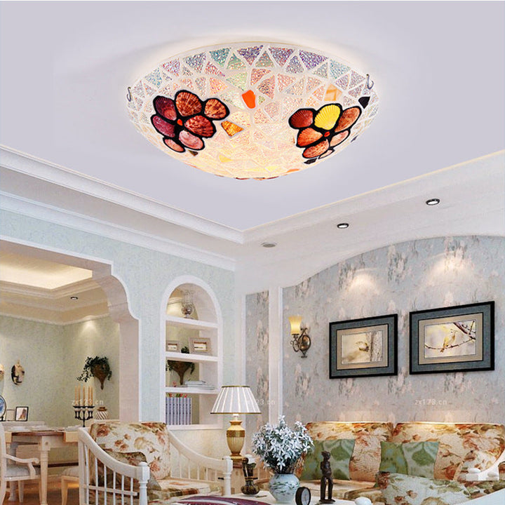 Tiffany Moderne LED Plafonnier Verre/Métal Salon/Chambre À Coucher - Neutralighting
