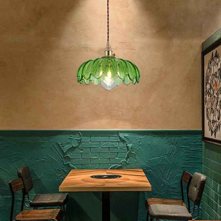 Valentina Rétro LED Suspension Métal/Verre Fleur Salle À Manger - Neutralighting