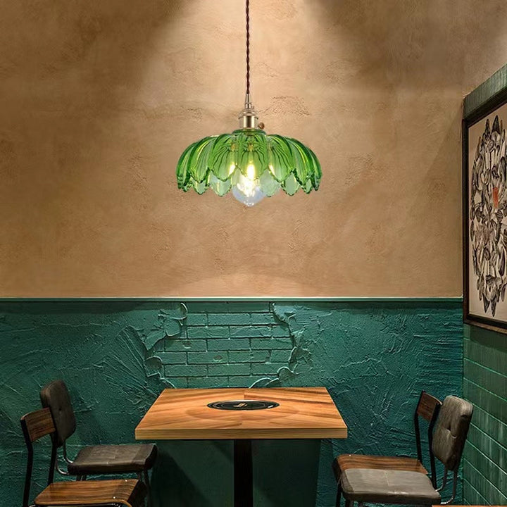 Valentina Rétro LED Suspension Métal/Verre Fleur Salle À Manger - Neutralighting