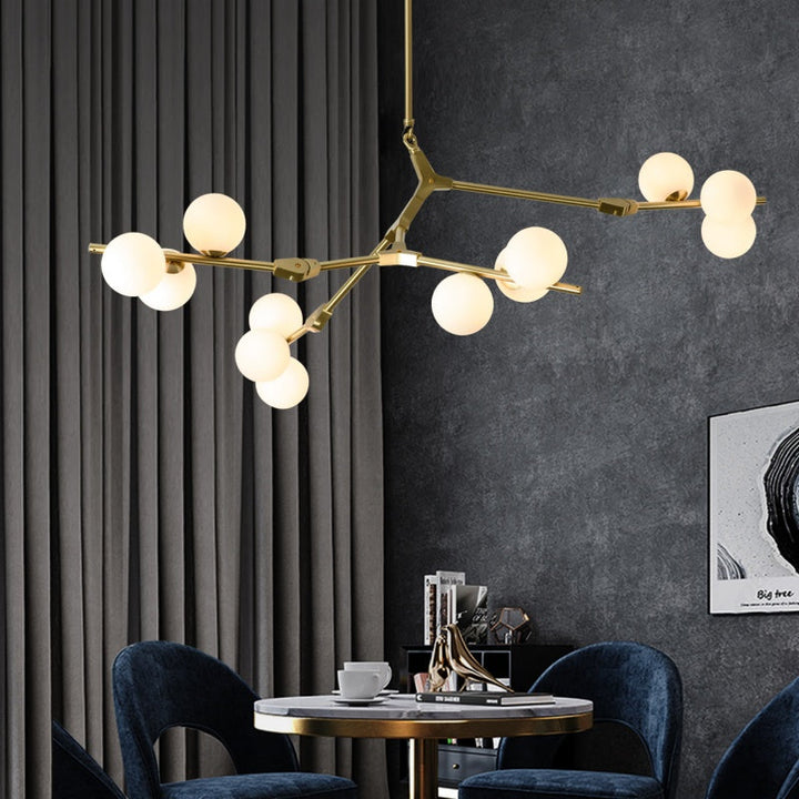Valentina Moderne LED Lustre Or/Noir Verre Salon/Chambre À Coucher - Neutralighting