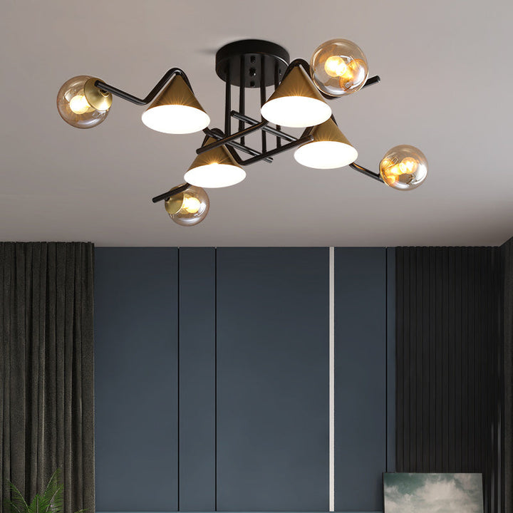 Arisha Design LED Plafonnier Métal/Verre Salon/Chambre à Coucher - Neutralighting