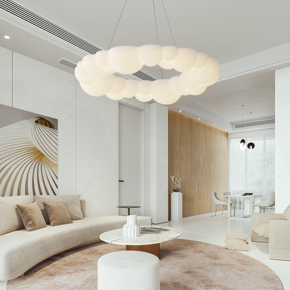 Arisha Plafonnier/Suspension Petale Moderne, Metal/Acrylique, Blanc, Salon - Neutralighting