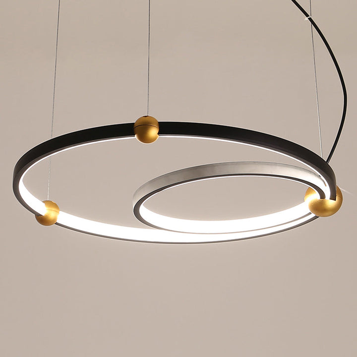 Arisha Suspension Anneau Moderne, Métal/Acrylique, Noir, Salon/Salle à Manger - Neutralighting