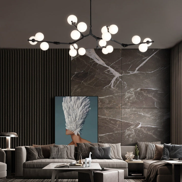 Valentina Moderne LED Lustre Or/Noir Verre Salon/Chambre À Coucher - Neutralighting
