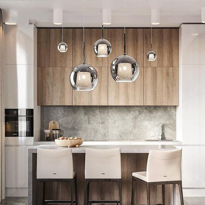 Valentina Moderne Sphère LED Suspension Verre Salle à Manger - Neutralighting