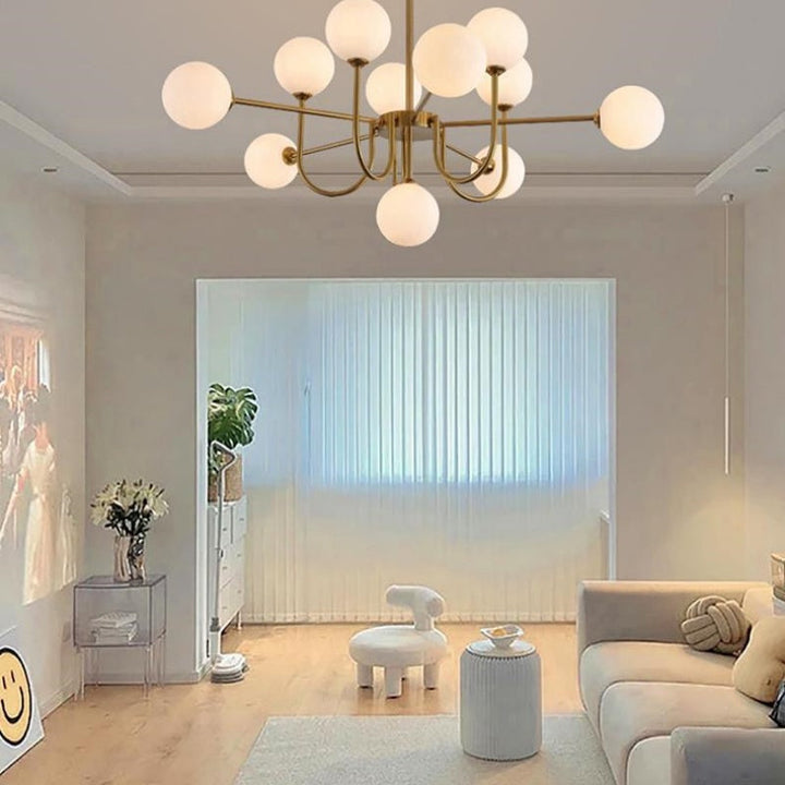 Valentina Moderne LED Lustre Or Verre Salle À Manger/Salon/Chambre À Coucher - Neutralighting