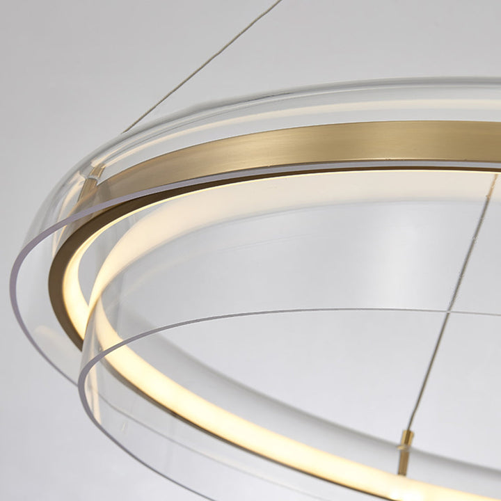 Arisha Suspension Ronde Moderne, Métal/Acrylique, Doré, Salon/Chambre à Coucher - Neutralighting