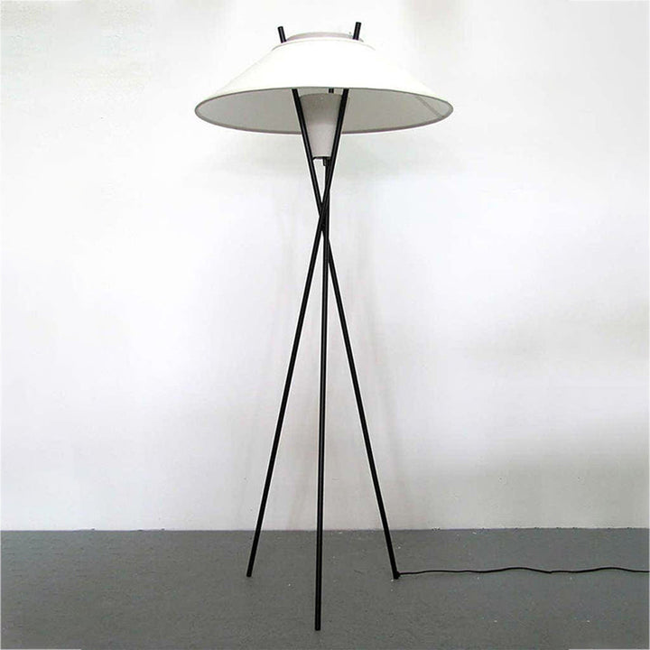 Arisha Lampadaire Trépied Simple, Métal/Tissu, Blanc, Chambre/Salon - Neutralighting