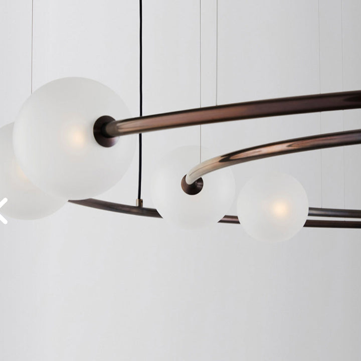 Valentina Suspension Anneau Moderne, Métal/Verre, Noir/Doré, Salon - Neutralighting