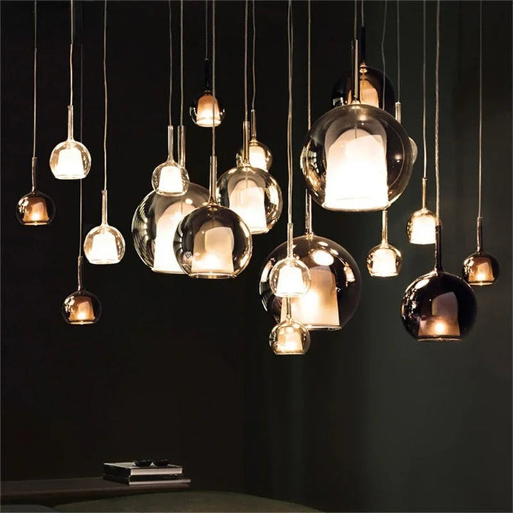 Valentina Moderne Sphère LED Suspension Verre Salle à Manger - Neutralighting