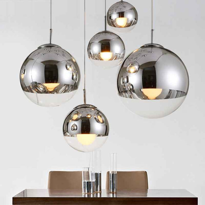 Valentina Industriel Rond Métal Verre Suspension Salon - Neutralighting