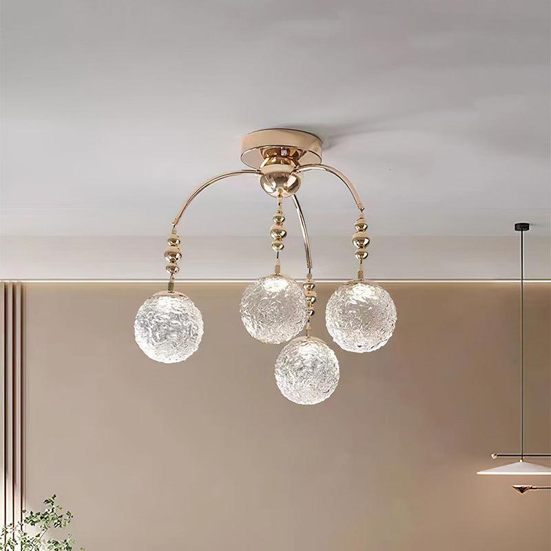 Valentina Nordique Minimaliste LED Lustre Métal Verre Chambre À Coucher - Neutralighting