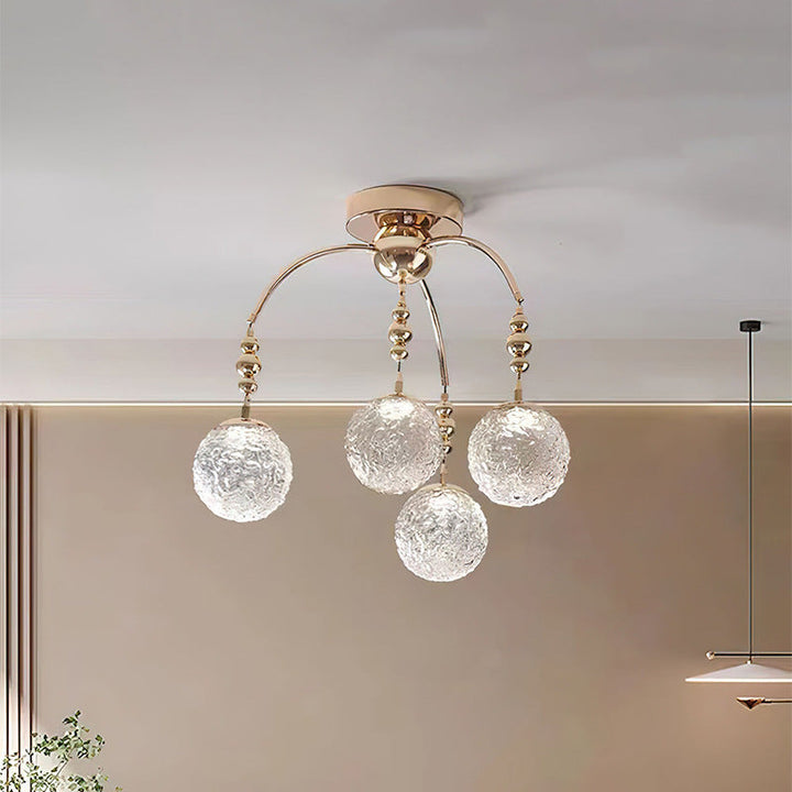 Valentina Nordique Minimaliste LED Lustre Métal Verre Chambre À Coucher - Neutralighting