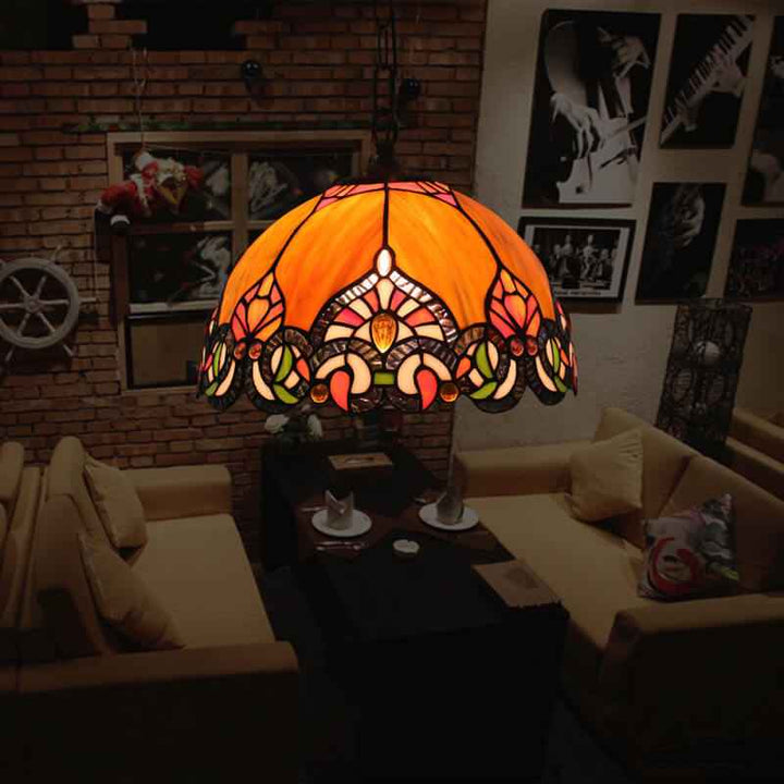 Tiffany Vintage Dôme Suspension Tachée Verre Salon - Neutralighting