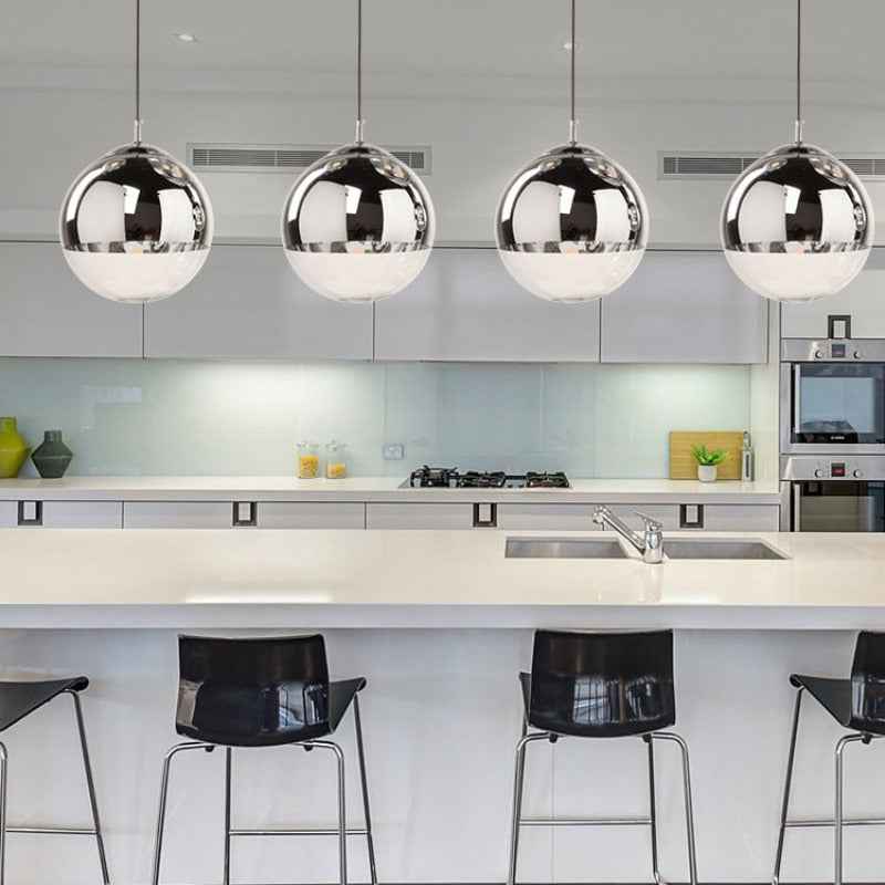 Valentina Industriel Rond Métal Verre Suspension Salon - Neutralighting