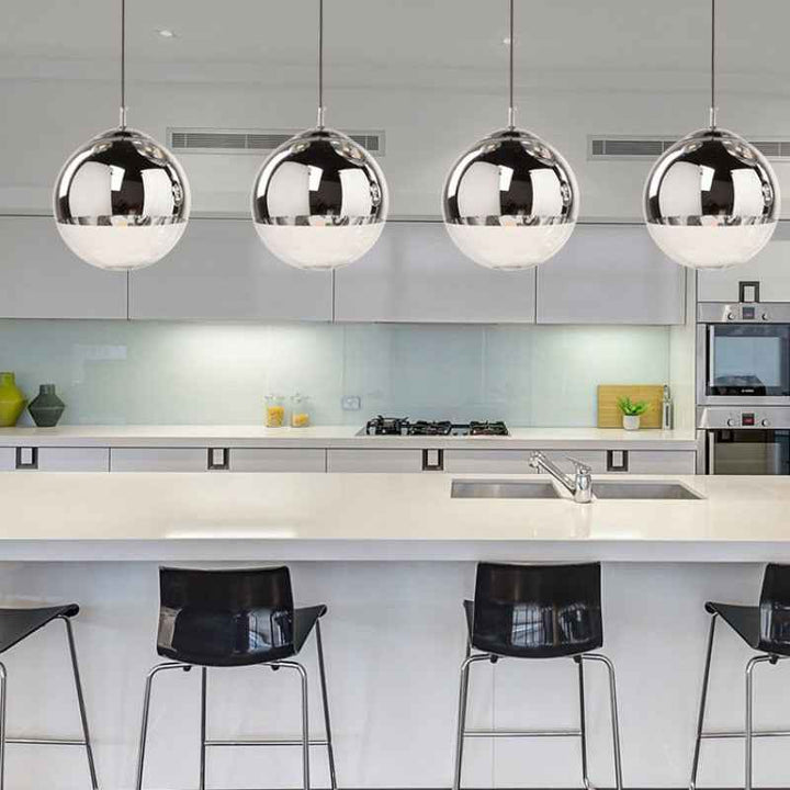 Valentina Industriel Rond Métal Verre Suspension Salon - Neutralighting