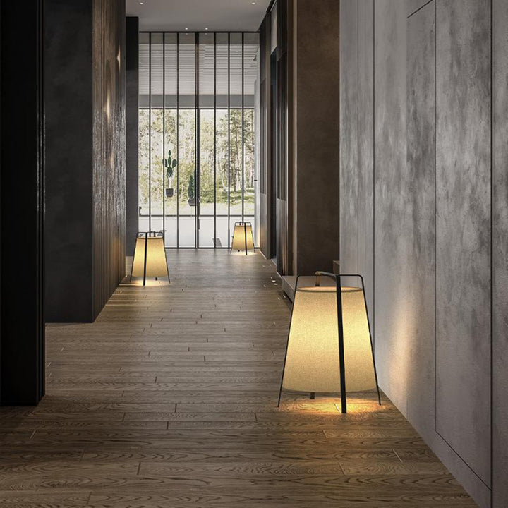 Ritta Lampadaire Dôme Nordique, Métal/Tissu, Beige, Chambre à Coucher - Neutralighting