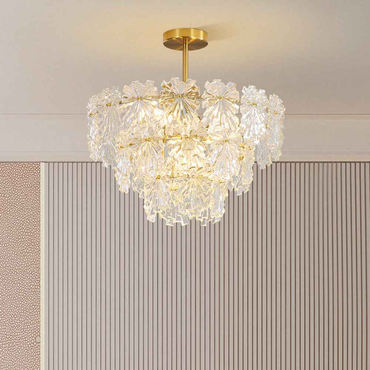 Kristy Suspension Anneau Vintage, Métal/Verre, Doré, Restaurant/Salon - Neutralighting