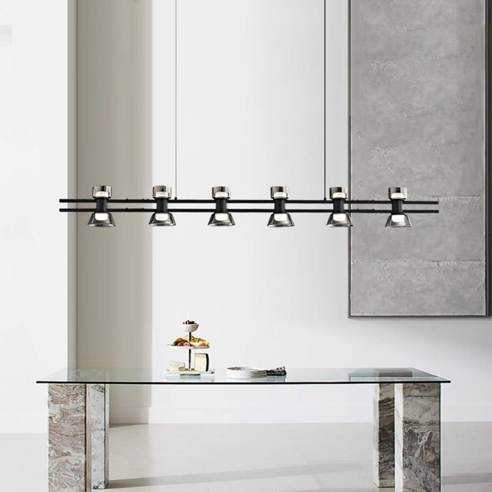 Arisha Suspension Linéaire Simple, Cuivre/Verre, Noir/Or, Salle de Bain/Chambre - Neutralighting