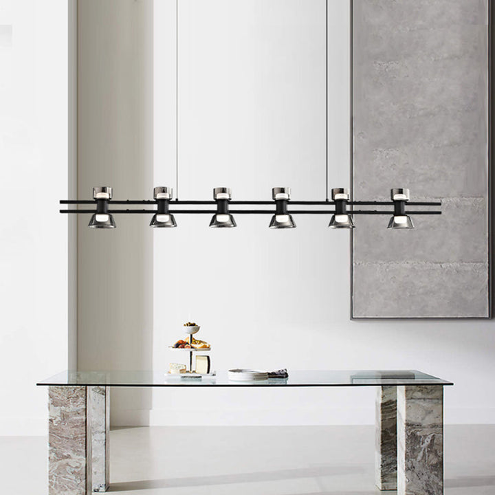 Arisha Suspension Linéaire Simple, Cuivre/Verre, Noir/Or, Salle de Bain/Chambre - Neutralighting