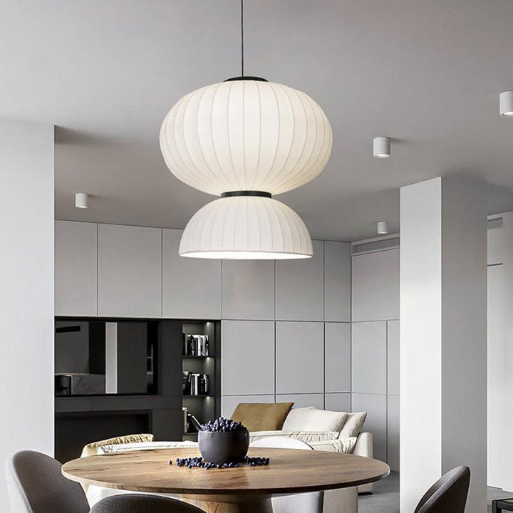 Ritta Suspension Vintage, Métal/Soie, Noir/Blanc, Chambre à Coucher - Neutralighting