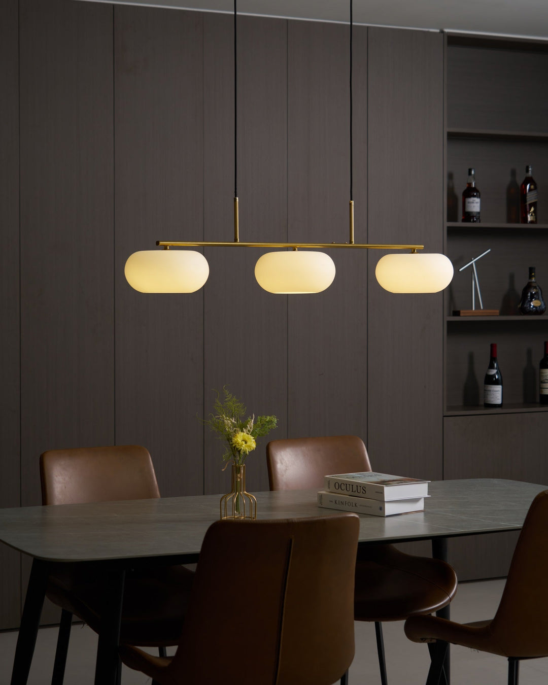 Lustra Suspension Lampe Linéaire à 3 Lumières en Forme de Globe - Neutralighting