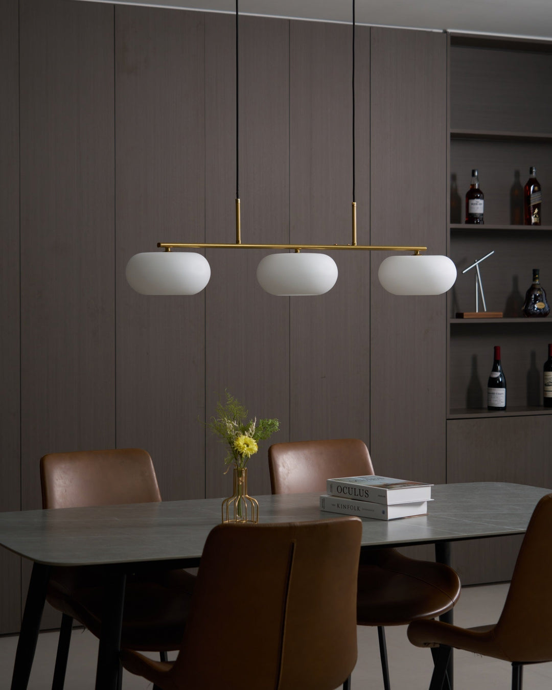 Lustra Suspension Lampe Linéaire à 3 Lumières en Forme de Globe - Neutralighting