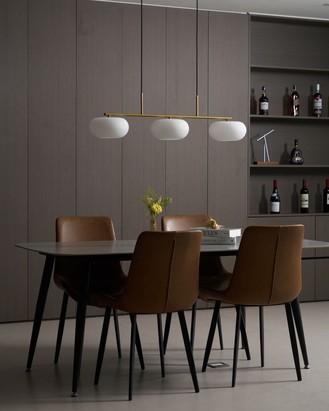 Lustra Suspension Lampe Linéaire à 3 Lumières en Forme de Globe - Neutralighting