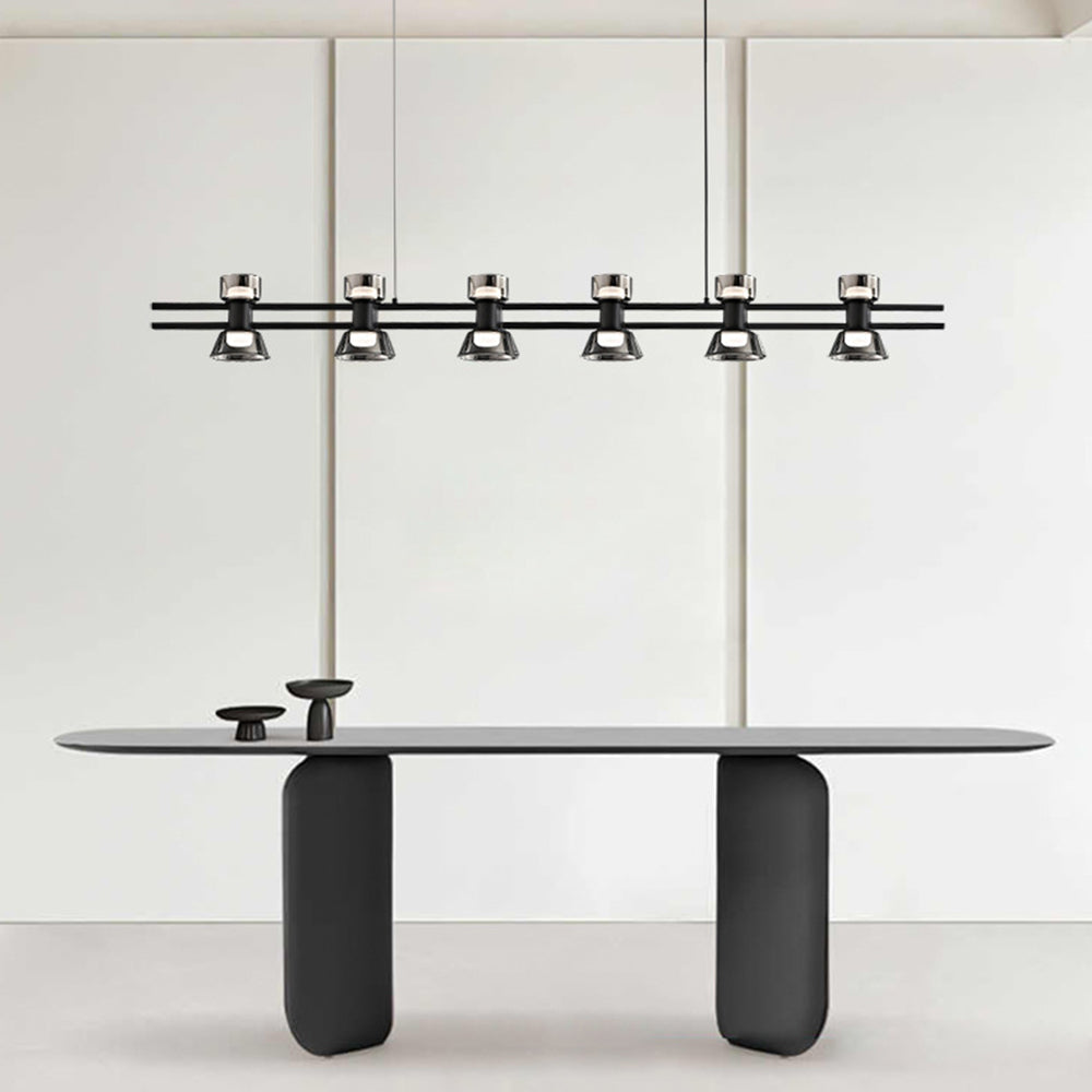 Arisha Suspension Linéaire Simple, Cuivre/Verre, Noir/Or, Salle de Bain/Chambre - Neutralighting