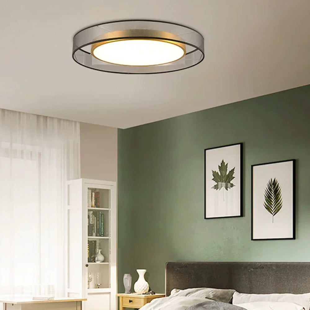 Arisha Plafonnier Rond Moderne, Métal/Acrylique, Doré, Salon - Neutralighting