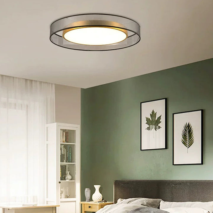 Arisha Plafonnier Rond Moderne, Métal/Acrylique, Doré, Salon - Neutralighting