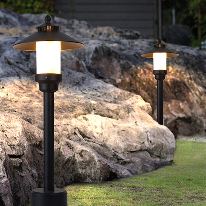 Arisha Extérieure Chapeau Minimaliste, Métal/Marbre, Noir, Extérieur - Neutralighting