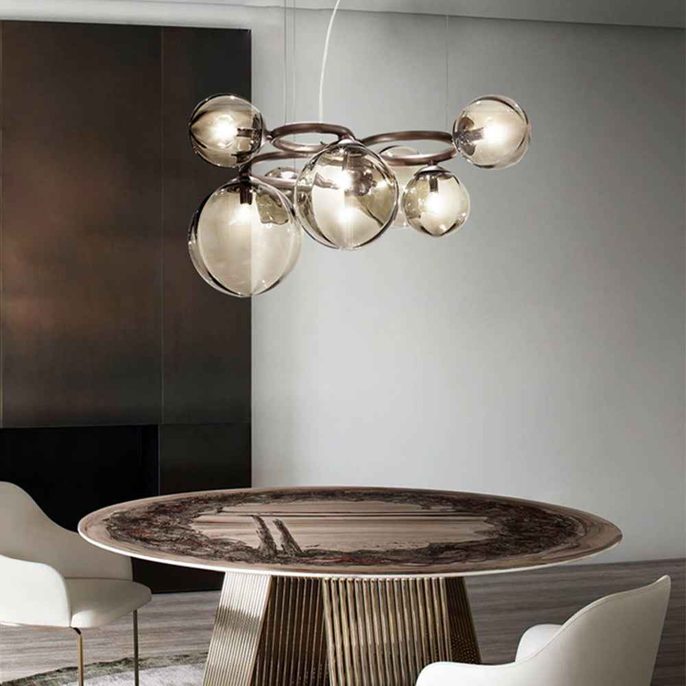 Valentina Luminaires Suspensions Anneau Moderne Métal/Verre Noir/Blanc/Gris/Doré Chambre à Coucher - Neutralighting