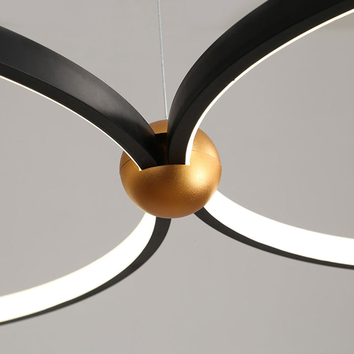 Arisha Suspension Anneau Moderne, Métal/Acrylique, Noir, Salon/Salle à Manger - Neutralighting