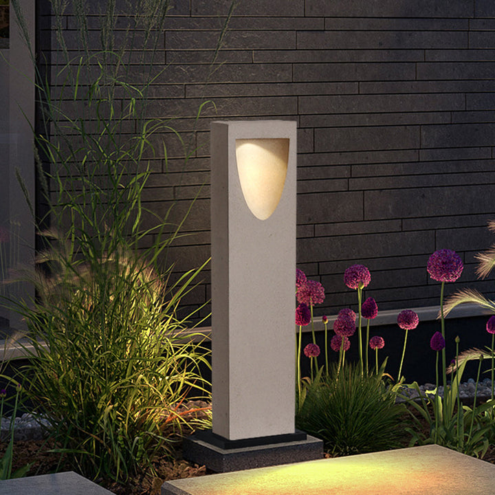 Ray Extérieur Rectangulaire Minimaliste, Métal/Pierre, Gris, Extérieur - Neutralighting