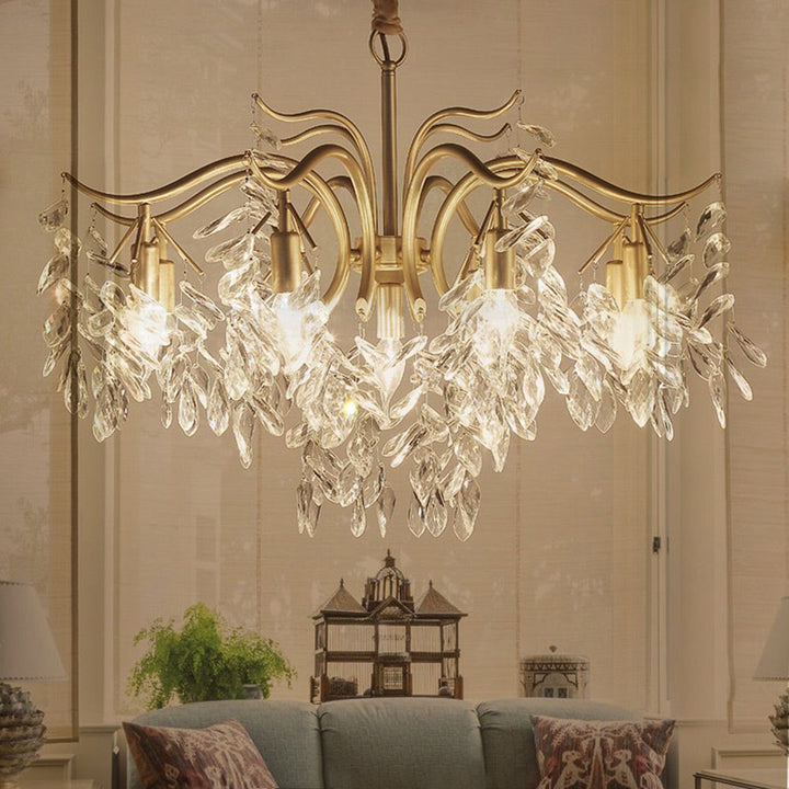Kristy Suspension Multi Luxueux, Cristal/Cuivre, Noir/Or, Salon - Neutralighting