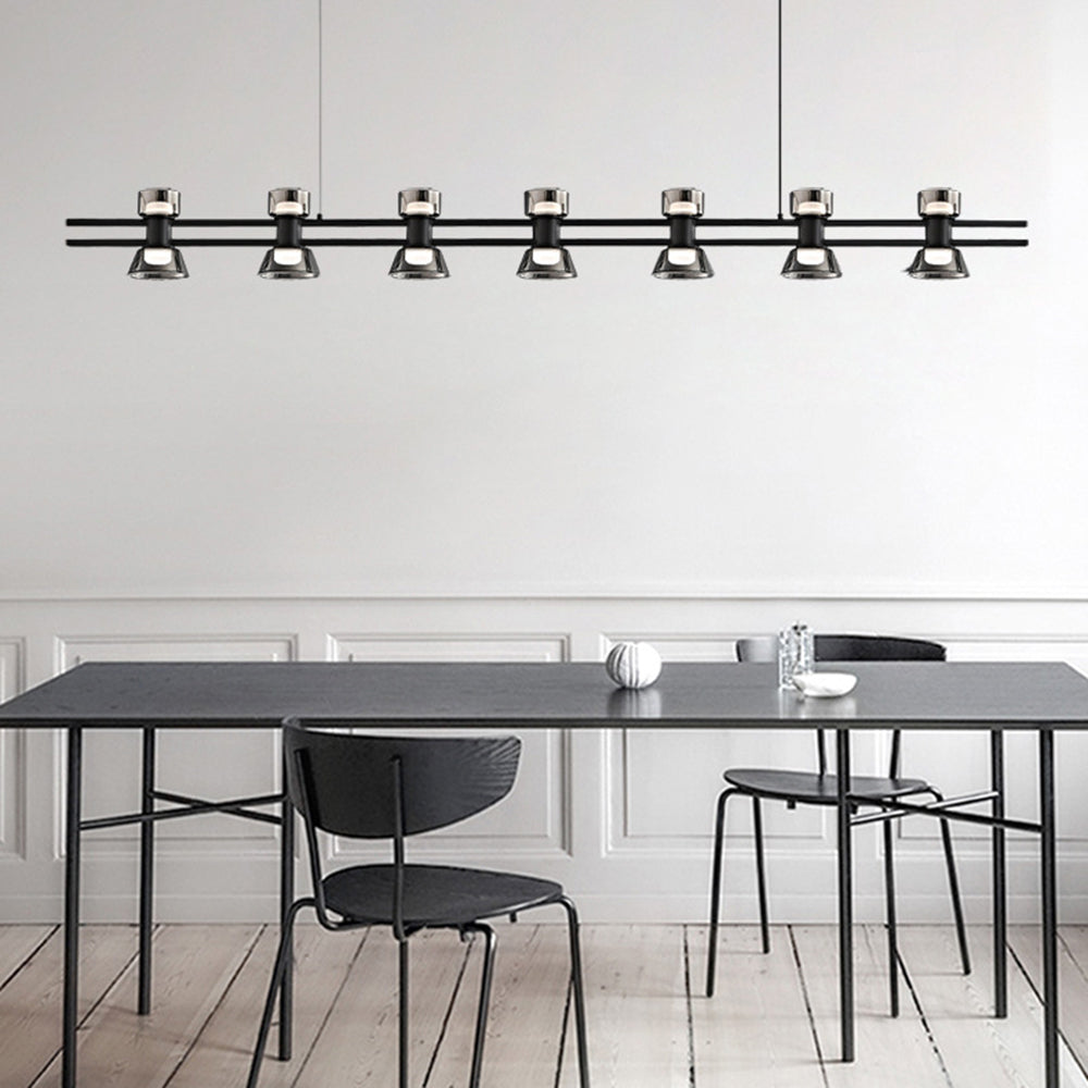 Arisha Suspension Linéaire Simple, Cuivre/Verre, Noir/Or, Salle de Bain/Chambre - Neutralighting