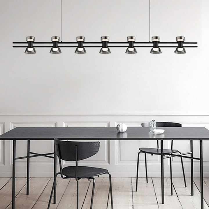 Arisha Suspension Linéaire Simple, Cuivre/Verre, Noir/Or, Salle de Bain/Chambre - Neutralighting
