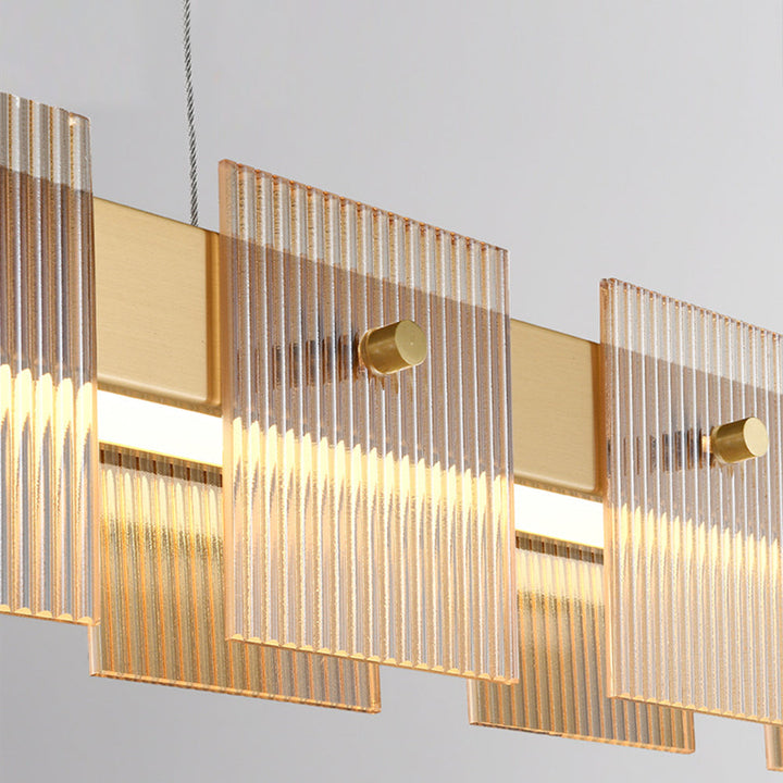 Arisha Suspension Carrée Urbaine, Cuivre/Verre, Doré, Salle de Bain/Chambre à Coucher - Neutralighting